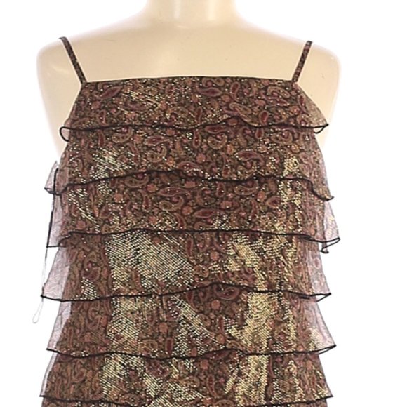 Adrianna Paisley metallic silk Cocktail Dress - Picture 3 of 8